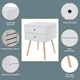 image 3 of Options Scandia 2 Drawer Nightstand - Stylish Two Tone Bedside Table for Small Spaces | White | White | One Size | 1