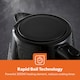 image 5 of GEEPAS 1.7L 3KW Cordless Electric Kettle, 900W 2 Slice Bread Toaster Combo Set Black
