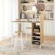 image 9 of COSTWAY 3PCS Bar Table & 2 Stool Dining Set Natural N/A