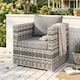 image 2 of Outsunny Single Wicker Furniture Sofa Chair w/ Padded Cushion for Garden Balcony | Grey