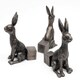 image 1 of Small Bronze Sitting Hare Plant Pot Feet - Set of 3 Grey