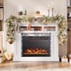image 7 of COSTWAY Electric Fireplace Insert 750W/1500W Heater Black