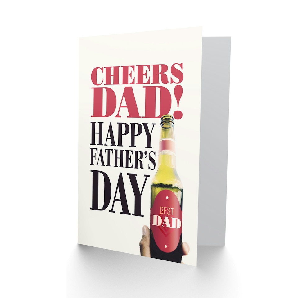 image 1 of Cheers Best Fathers Day Beer Bottle Fathers Day Dad Card