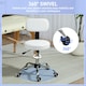 image 9 of HOMCOM Rolling Stool with Backrest, Wheels, Faux Leather Salon Chair, White Black