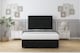image 1 of Sloomy Texas Black Plush Ottoman Bed With Mattress With 26" Strutted Headboard 4'6 Double