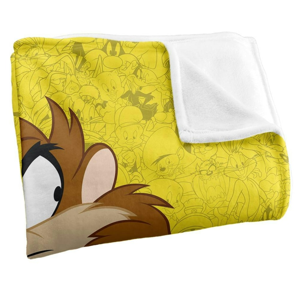 image 1 of Looney Tunes Character Collage Taz Blanket - Multicoloured - One Size