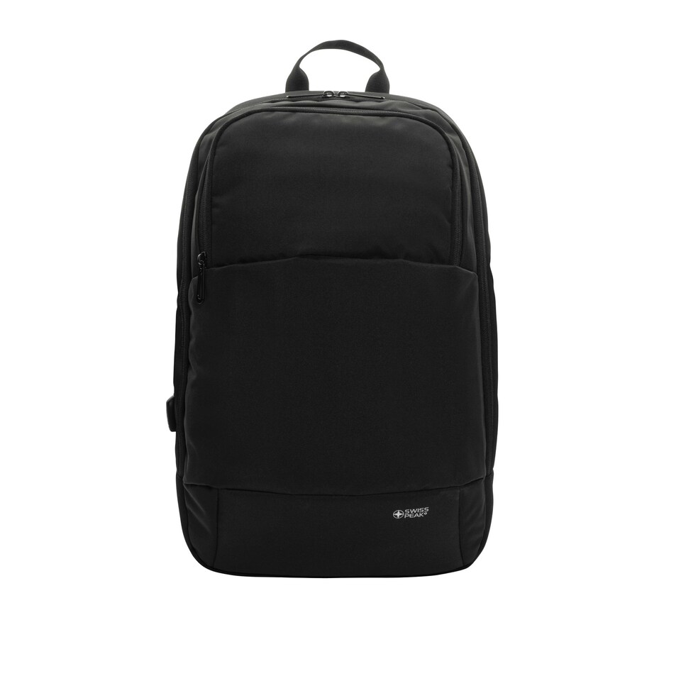 image 1 of Swiss Peak Modern Aware Laptop Backpack - Black - One Size Black