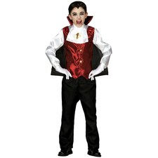 Fiestas Guirca Childrens/Kids Dracula Costume Set | Red | Burgundy/Black | 10-12 years | 1