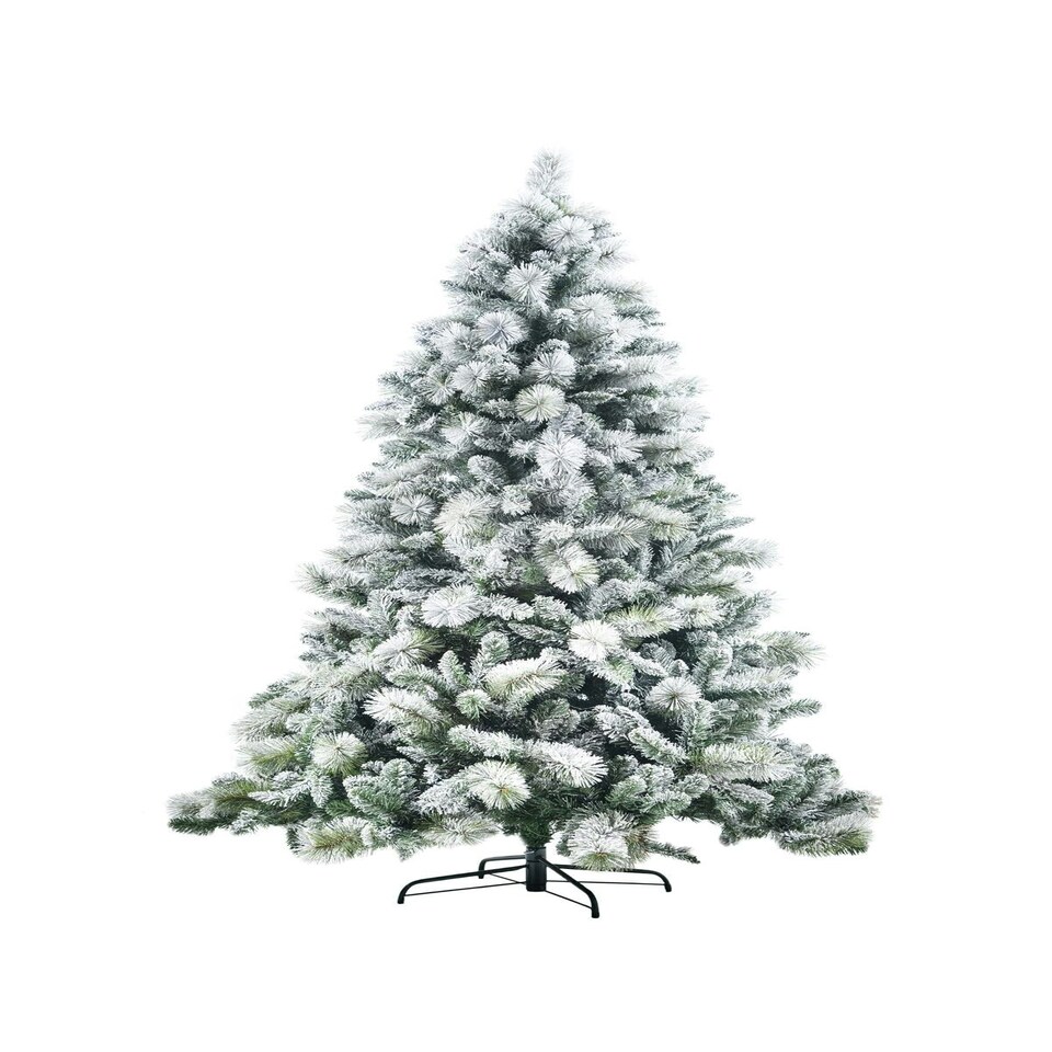 image 1 of 4ft White Snowy Tips Frosted Helsinki Fir Christmas Tree White | 4ft