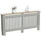 image 1 of Vida Designs Arlington Radiator Cover Painted MDF Slatted Cabinet, Grey, 172cm