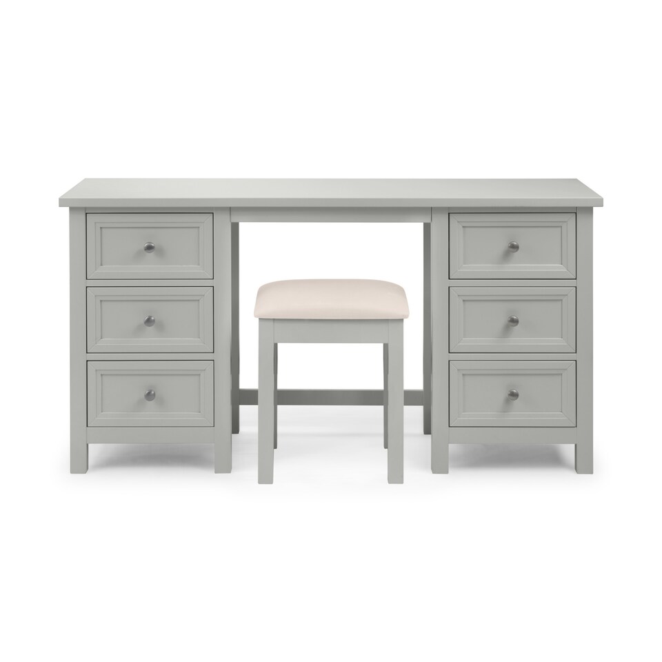 image 1 of Maine 6 Drawer Dressing Table - Dove Grey