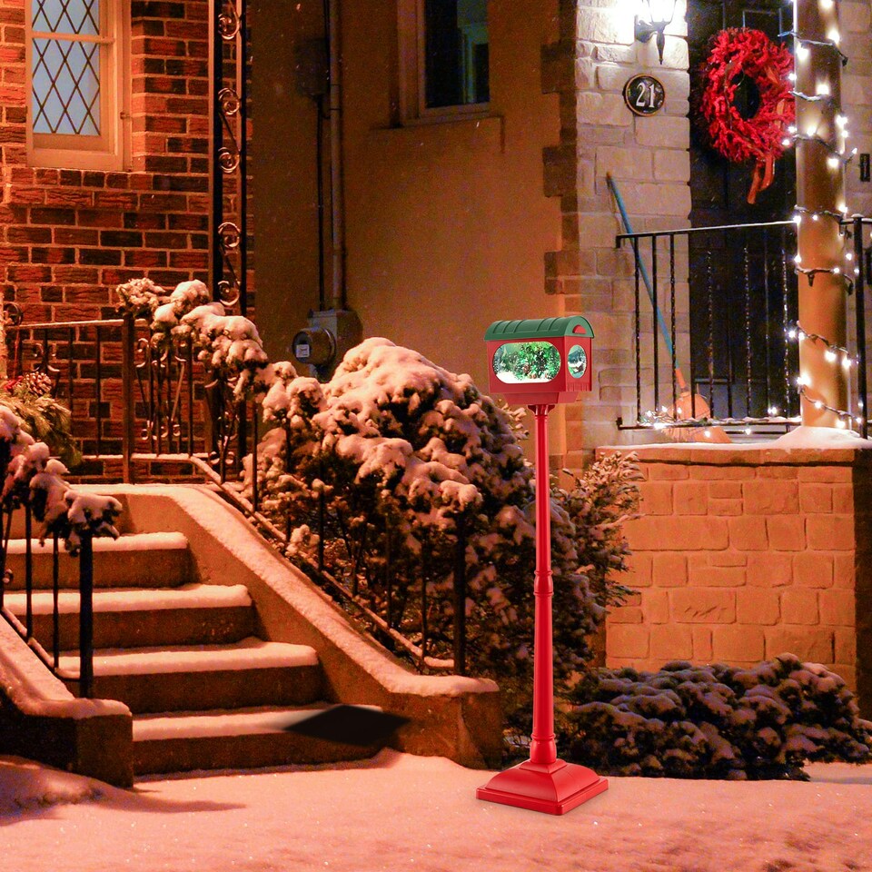 image 1 of COSTWAY Christmas Street Lamp Decoration 150 cm Street Light Red | 5ft