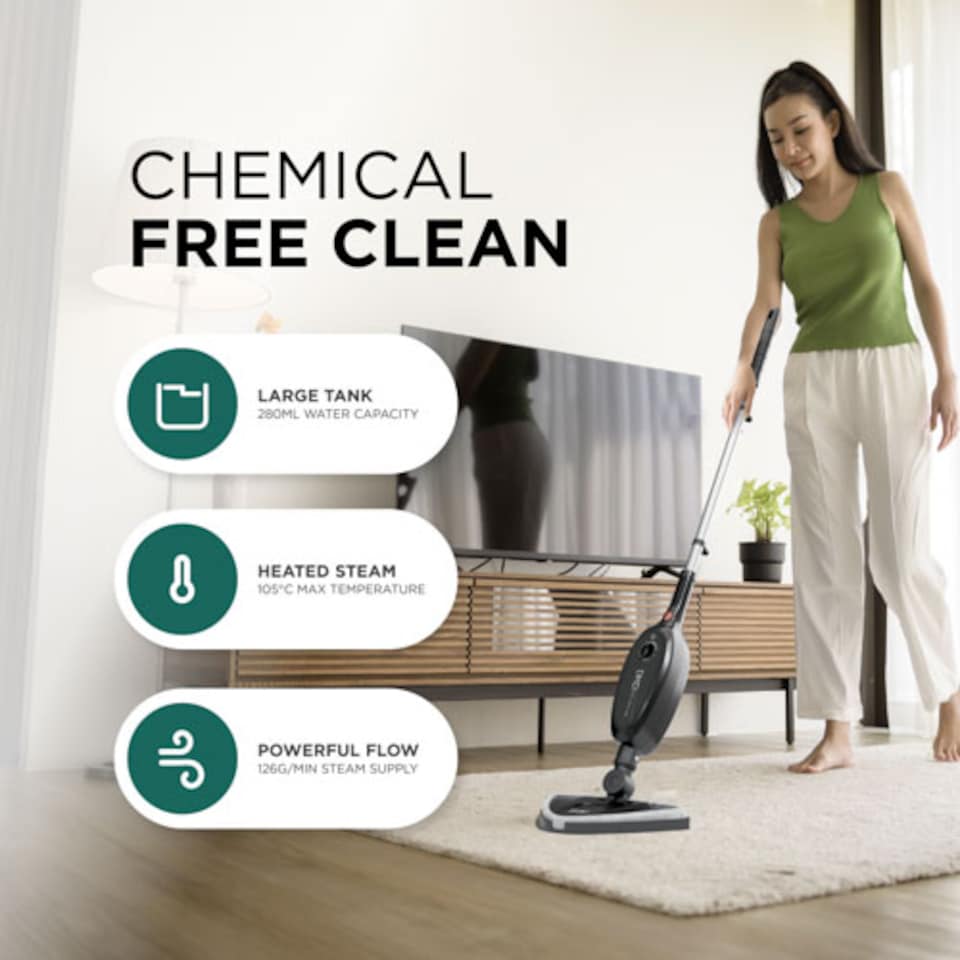 image 1 of DMD 10-in-1 Multifunction Upright Steam Cleaner Mop & Accessories