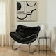 image 2 of OHS Ribbed Faux Fur Rocking Chair Upholstered Metal Frame Cushioned
