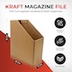 image 2 of Pack of 6 Kraft Magazine Files Corrugated Cardboard Desk Organiser | Multi