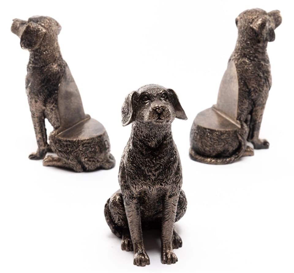 image 1 of Sitting Labrador Plant Pot Feet - Set of 3 | Grey