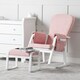 image 2 of Dursley Rocking Chair & Stool - Comfortable Rocking Chair With Padded Support, Suedette Fabric With Side Pockets & Compact Design (Blush Pink)