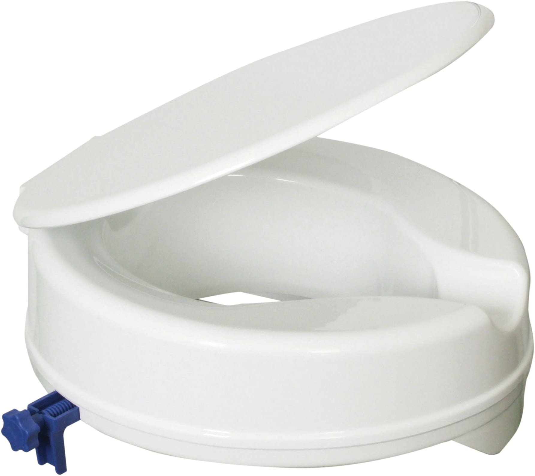 Aidapt Senator Plastic Raised Toilet Seat 4 inch with lid in White