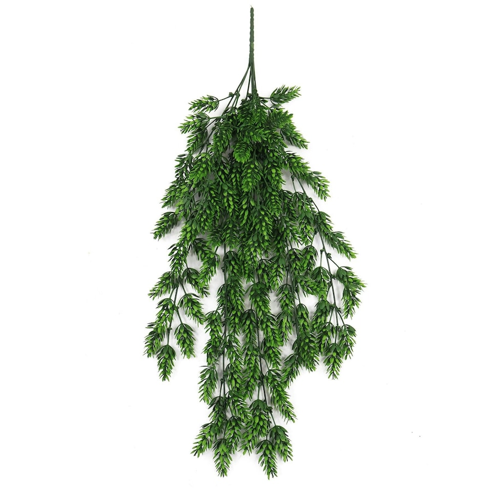 image 1 of Pack of 6 x Hanging UV and Fire Resistant Artificial Clustered Fern Plant 128cm