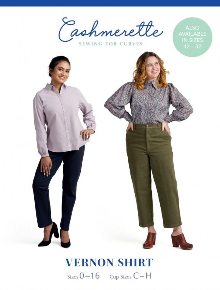 image 1 of Cashmerette Vernon Shirt Paper Sewing Pattern – Women’s Tops & Shirts, UK Sizes 0–16 (Uk 4–20), Intermediate
