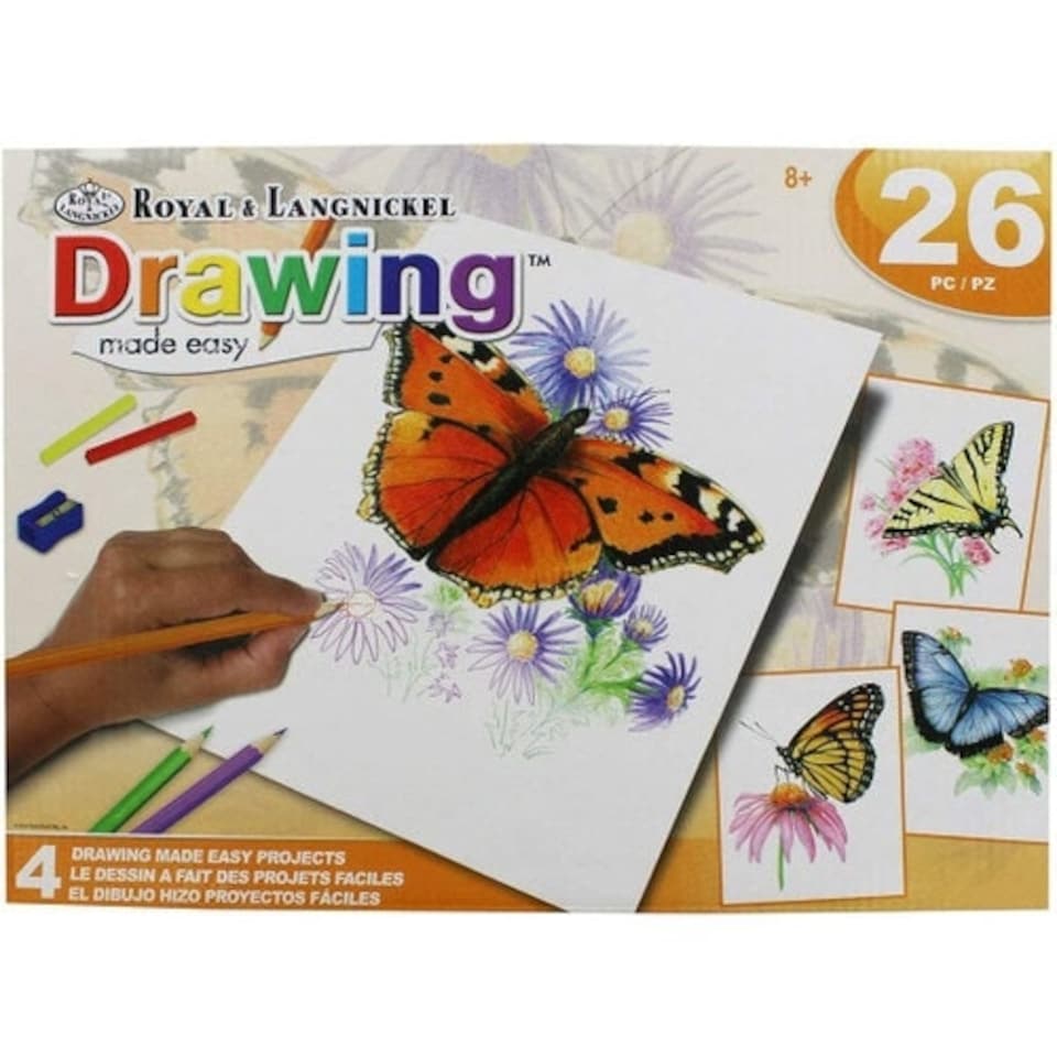image 1 of Royal & Langnickel Drawing Butterflies Box Set 4 Piece