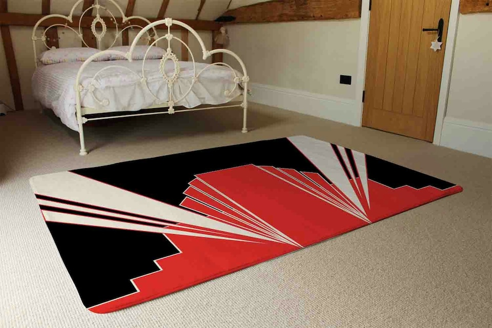 image 1 of Art Deco Building (Rug) | Red | S