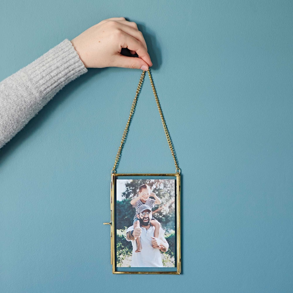 image 1 of Dia Gold Recycled Glass Hanging Photo Frame