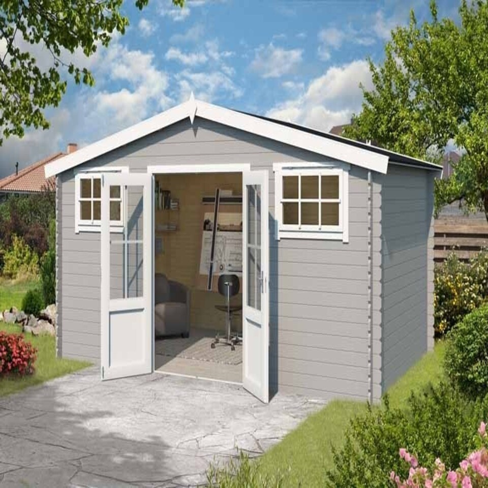 image 1 of Boston-Log Cabin, Wooden Garden Room, Timber Summerhouse, Home Office - L518.6 x W312 x H245.1 cm Brown