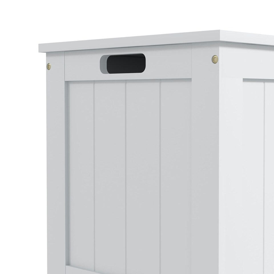 image 1 of HOMCOM Storage Chest with 2 Safety Hinges, Modern Storage Bench, White