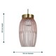 image 7 of First Choice Lighting Facet Antique Brass with Pink Faceted Glass Pendant Shade Pink | Bronze