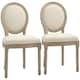 image 1 of HOMCOM French-Style Dining Chairs Set of 2 with Linen Upholstery, Cream