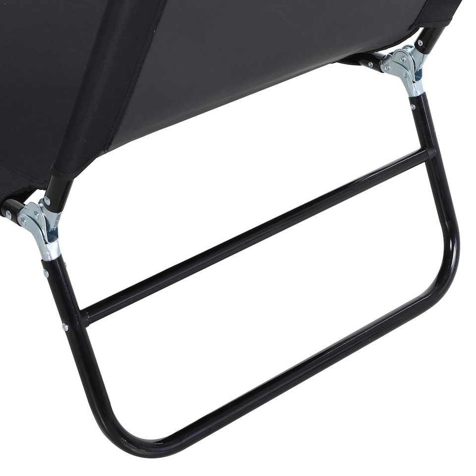image 1 of Outsunny Folding Lounge Chair Outdoor Chaise Lounge for Bench Patio Black