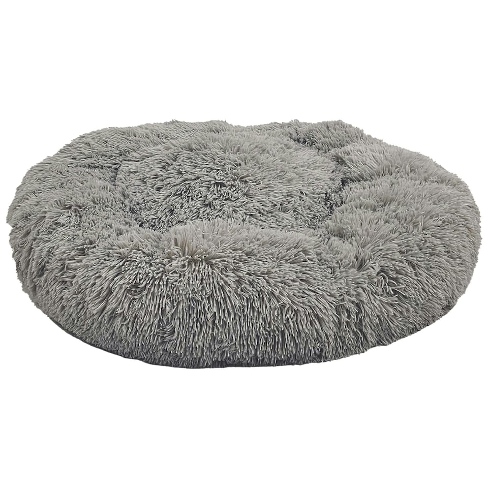 HugglePets Anti-Anxiety Donut Dog Bed - Grey - Small