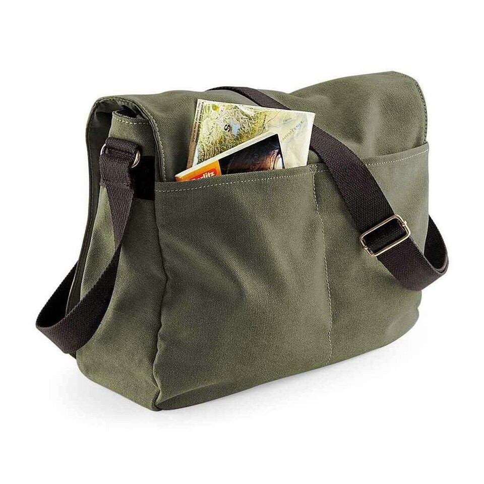 image 1 of Quadra Vintage Messenger Bag - Vintage Military Green - One Size | Green