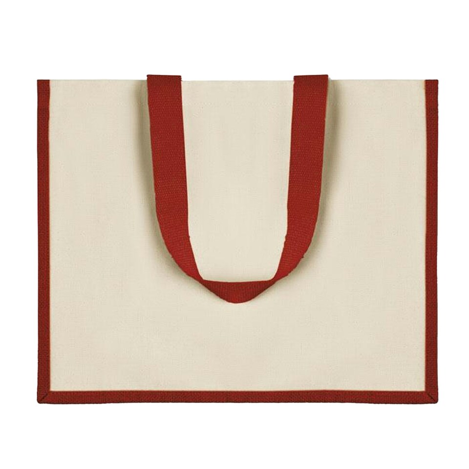 image 1 of MidOcean Campo De Fiori Jute Shopper Bag - Red - One Size | Red