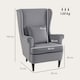 image 7 of HOMCOM Wingback Chair, Modern Accent Chair for Living Room Bedroom, Grey