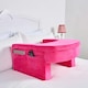 image 2 of OHS Soft Comfy Armrest Reading Laptop Gaming Bed Desk Lap Pillow With Storage Pockets | Pink | Hot | 65 x 56 x 34cm