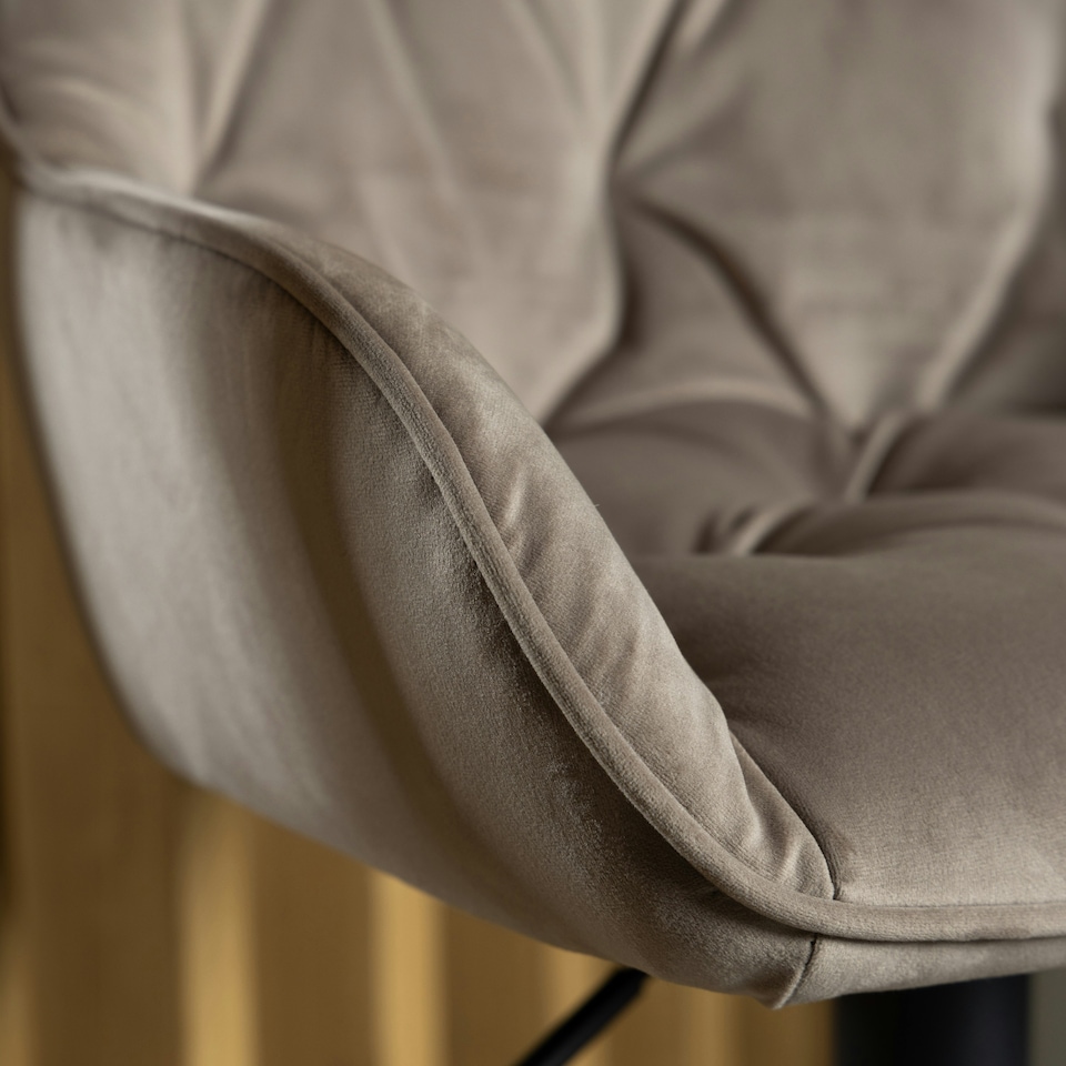 image 1 of Brooke Swivel Bar Stool with Height Adjustable Function in Beige.