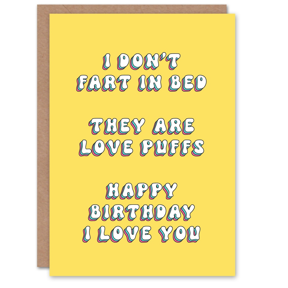 image 1 of Don't Fart They Are Love Puffs Cheeky Her Funny Birthday Card