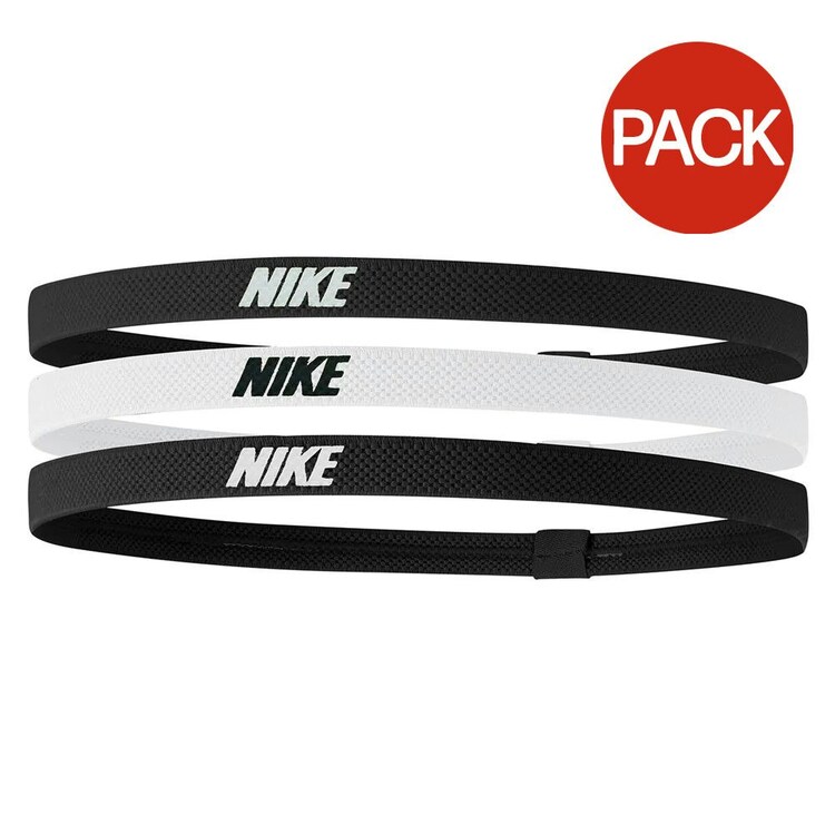 Nike 2.0 Elasticated Headband (Pack Of 3) - Black/white - One Size Black