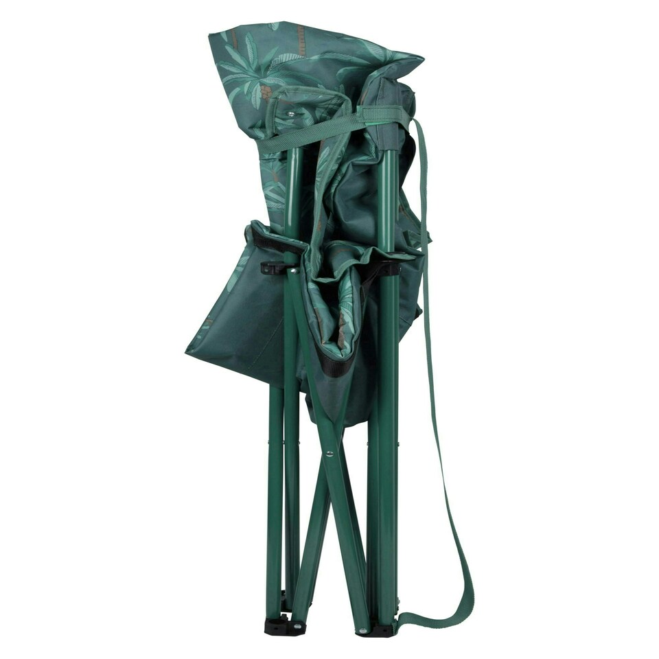 image 1 of Mountain Warehouse Deluxe King Chair with Cup Holder Padded Outdoor Furniture Green | Light Khaki