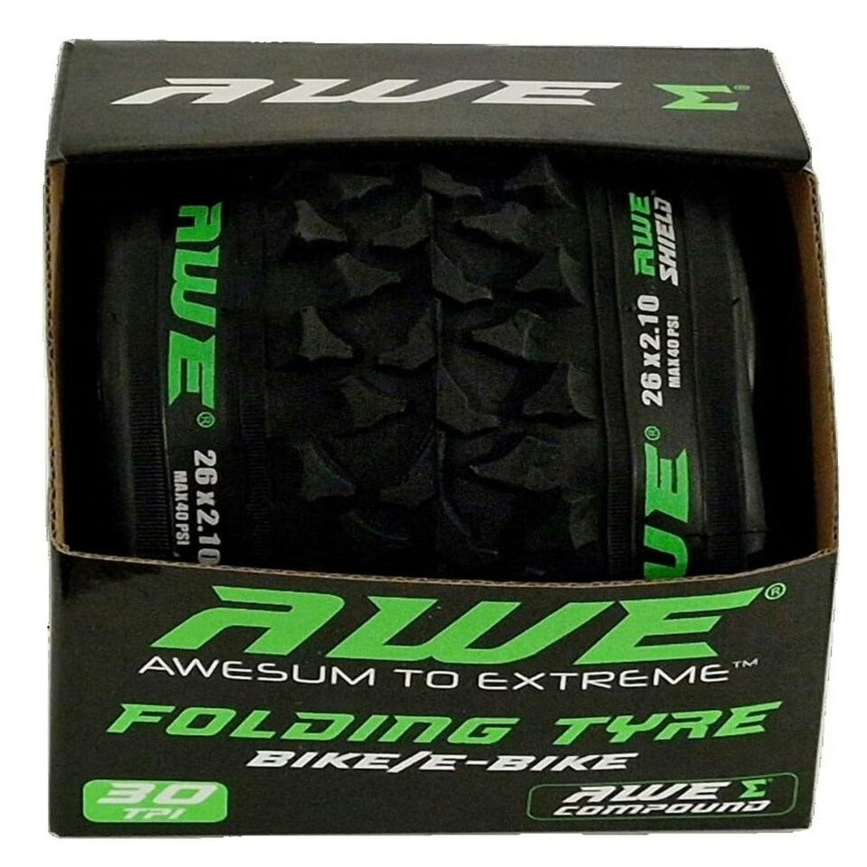 image 1 of AWE AWEShield Puncture Protection Folding Tyre 26" x 2.10" MTB/Bike Tyre 30 TPI