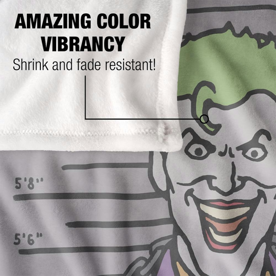 image 1 of Batman Line Up The Joker Blanket - Multicoloured - One Size