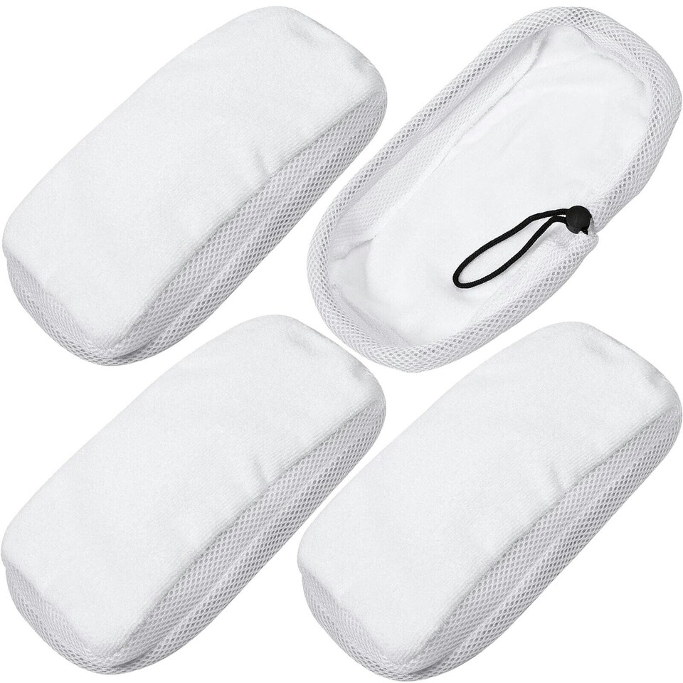 image 1 of SPARES2GO Steam Mop Cloths for MORPHY RICHARDS 720020 720021 720502 70495 9-in-1 2-in-1 Cleaner Pads x 4