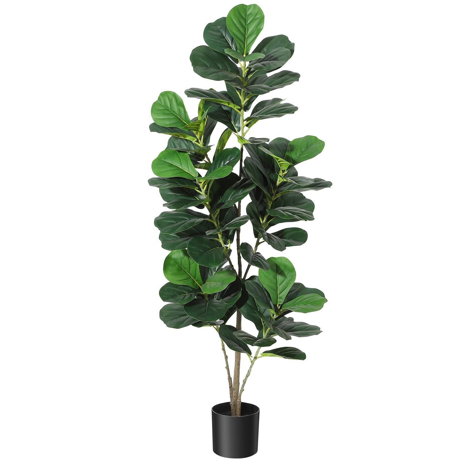 London Boutique 150cm 5ft Artificial Fiddle Leaf Fig Tree Fake Ficus Lyrata Plant