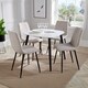 image 1 of Aspen Tapered Legs Square Dining Table with 4 Dining Chairs - White/Black - Flat Packed White
