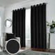 image 1 of Hampton Black Velvet Curtains 90 x 108 inch (229 x 274 cm) 100% Blackout Eyelet Thermal Noise Reducing Curtains for Bedroom and Living Room