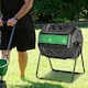 image 9 of Outsunny 160L Outdoor Tumbling Compost Bin with Dual Chamber, Black