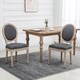 image 1 of HOMCOM Dining Chairs Set of 2, French-Style Kitchen Chairs, Armless Accent Chairs with Linen Fabric Upholstery, Round Backrest and Solid Wooden Frame, Grey