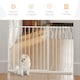 image 5 of PawHut Dog Gate Wide Stair Gate w/ Door Pressure Fit, 75-115W cm, White